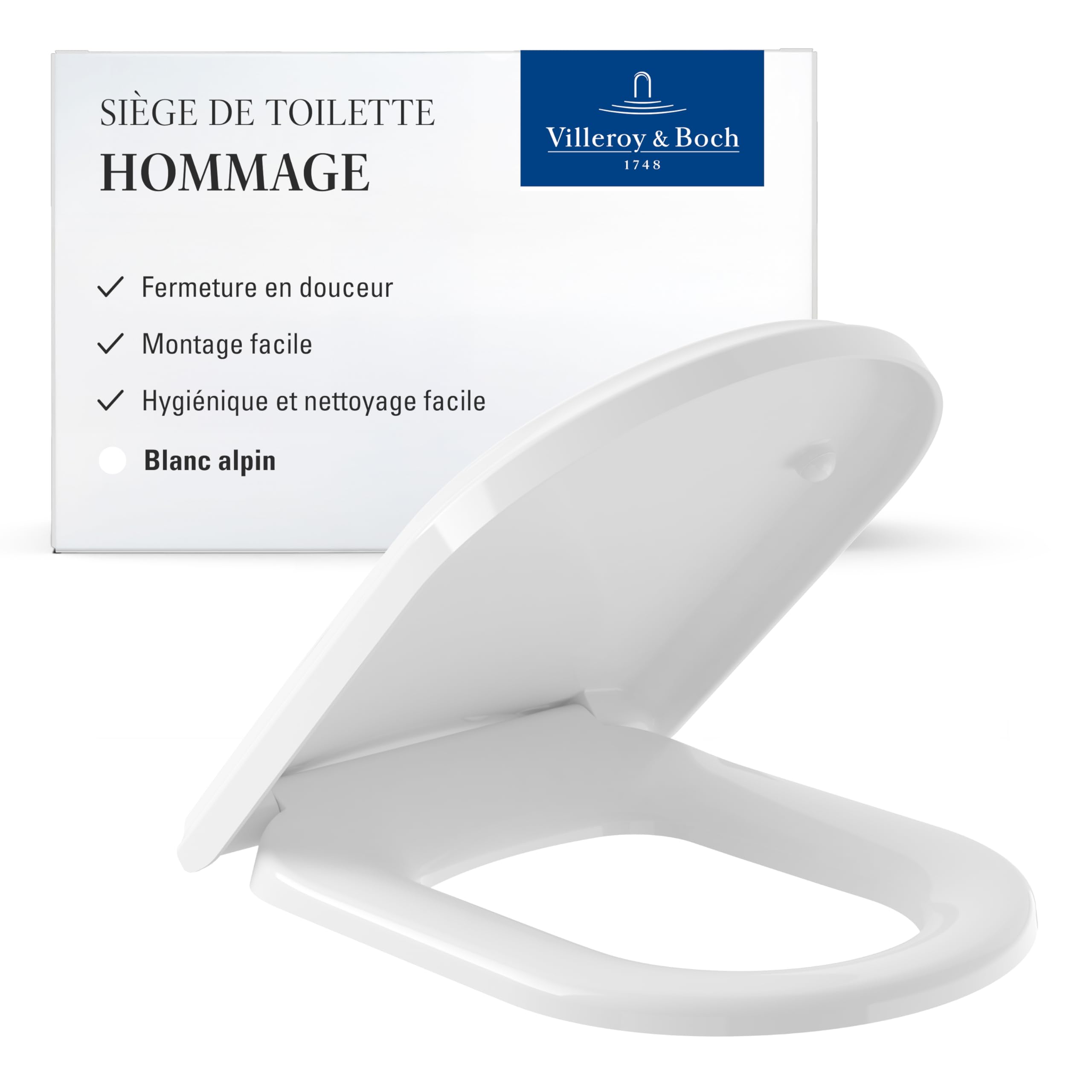 Abattant de WC Hommage 8809s1 Villeroy & Boch Blanc Alpin en céramique