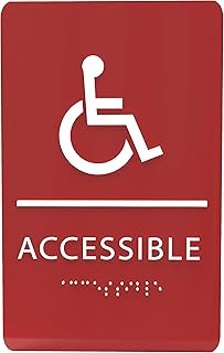 -6"X9" Accessible Sign – ADA Compliant Tactile Graphics Grade 2 Braille Text Wall Signs - Handicap Disabled Wheelchair Easy Access Sign for Office, Business, and Apartment