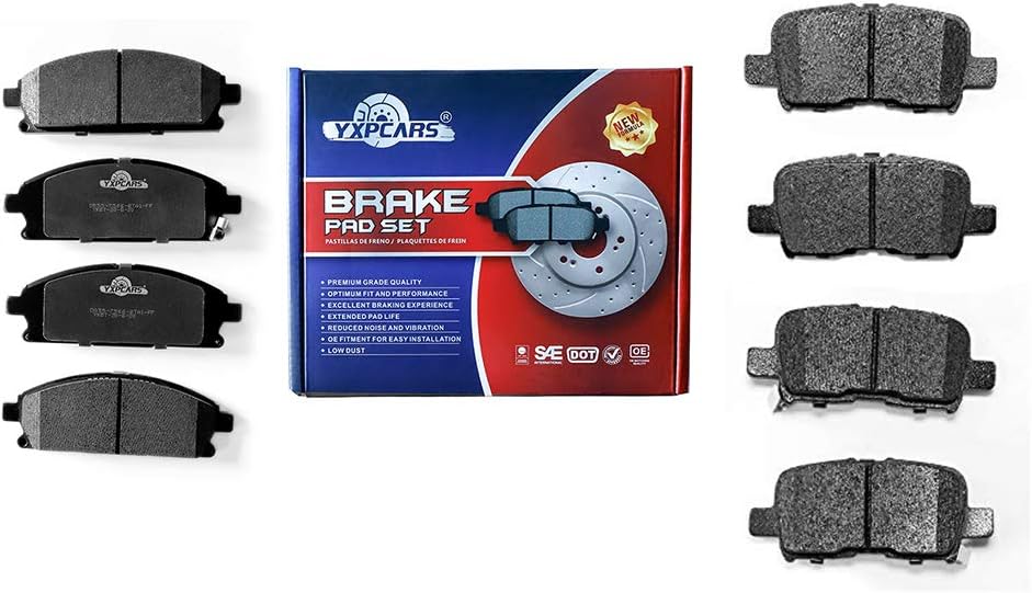 YXPCARS Front and Rear Ceramic Brake Pads for ACURA MDX