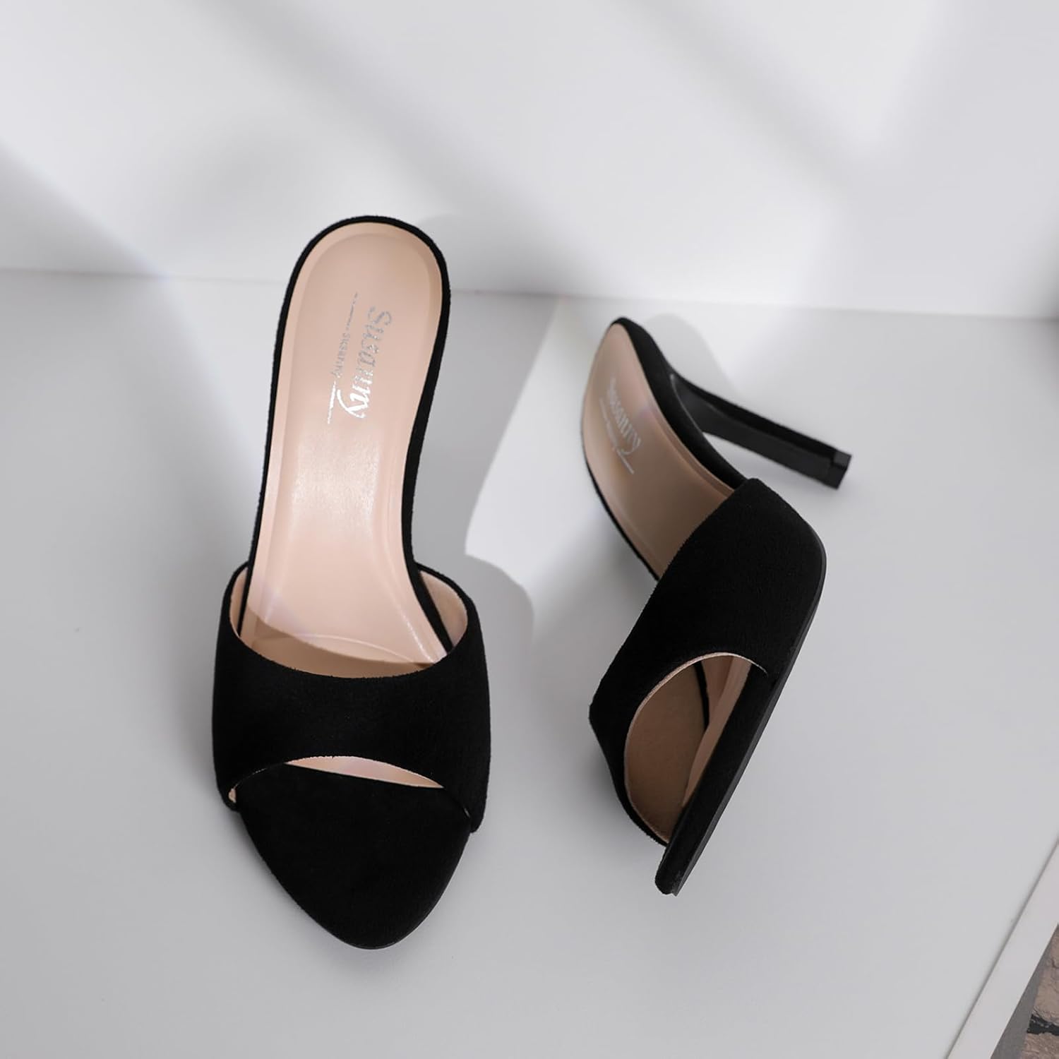 Susanny Women's Sandals Heels Mule High Heels Pointed Open Toe Sandals Sexy Slip on Heeled Summer Casual Wedding Prom Party Comfortable Dressy Shoes - Image 7