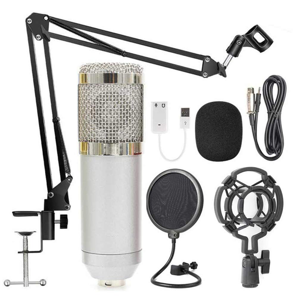 JSX Professional Condenser Microphone Outfit 3.5Mm Wired Karaoke BM800 Recording Microphone for Comp