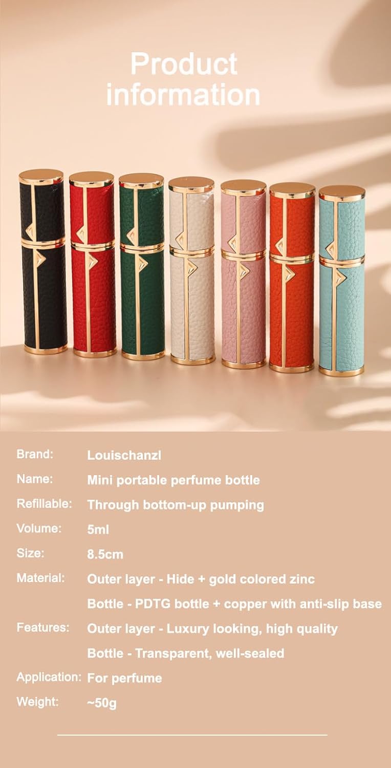Refillable Perfume Atomizer 5ml Perfume Atomizer Refillable- Perfume Atomizer Mini Perfume Bottle Refillable- Atomizer Bottles Empty -Travel Bottle (Light Pink)