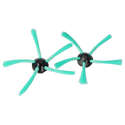 vhbw 2X Spazzola Laterale Compatibile con Vorwerk Folletto VR-7, VR7 Robot aspirapolvere - Set spazzole, Nero/Verde