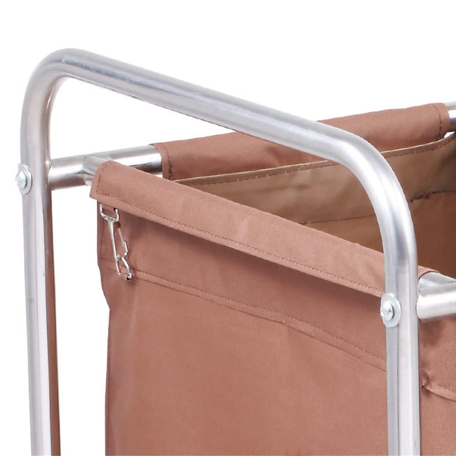 Kommerzieller Wäschekorb mit Rollen, 400 l Fassungsvermögen, groß, 2 Taschen, Rollsortierwagen, Edelstahlrahmen, 200 kg Tragkraft