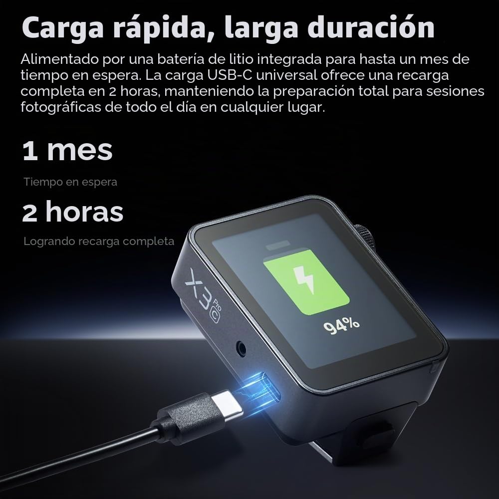 Godox X3 Pro-C X3Pro C TTL Disparador de flash inalámbrico para Canon, pantalla táctil LCD de 2.4 pulgadas, batería de iones de litio integrada de 2930 mAh, sistema X inalámbrico de 2.4 GHz con 3