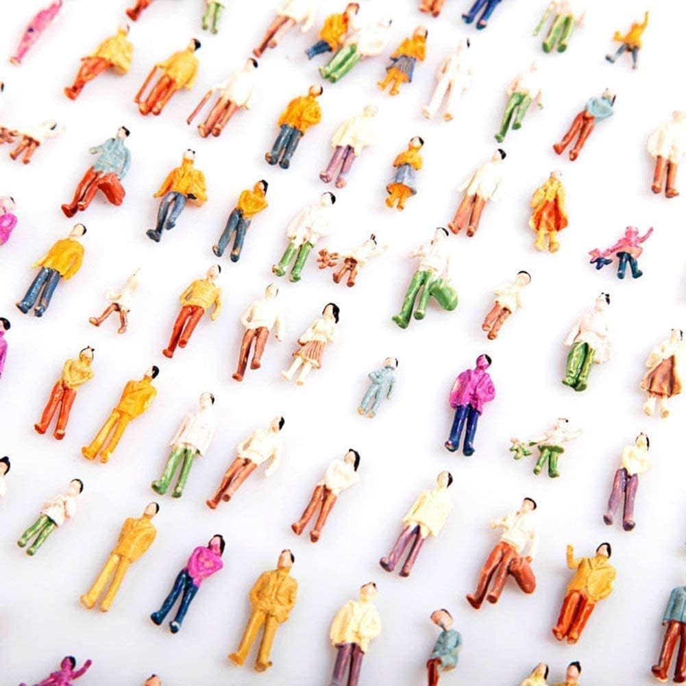 NC 200 Pcs 1:100 HO Scale Models People Set, Hsxxf Tiny People Model People Hand Painted Figures DIY Resin Colorful Painted Mixed Seated Sitting Pose (200PCS (1:100))