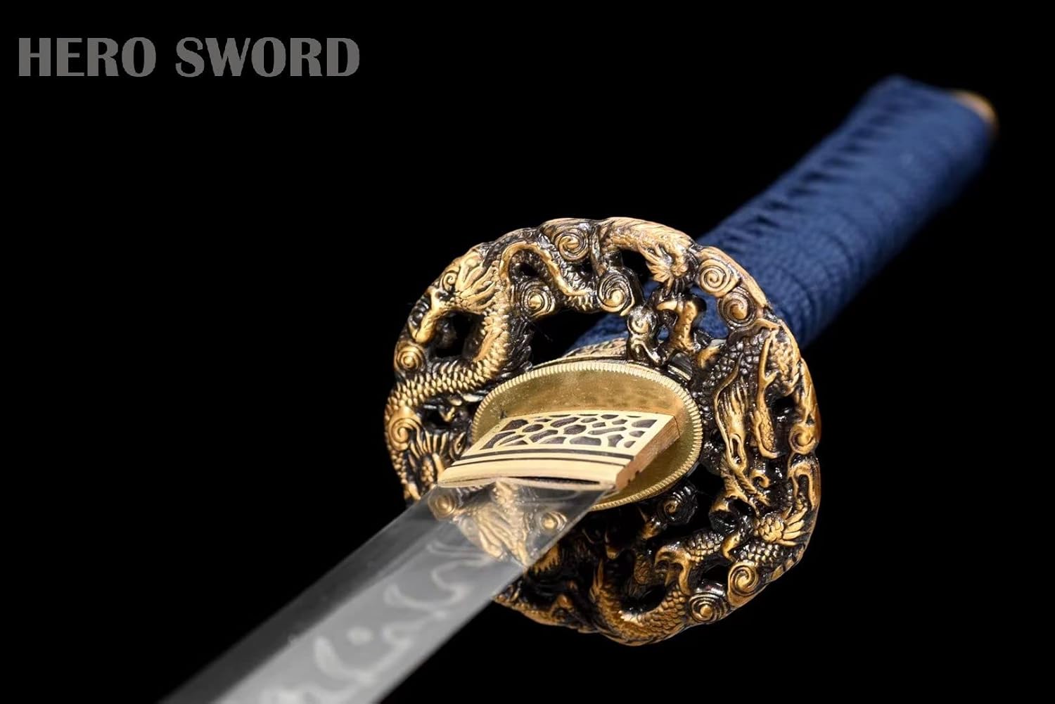 Handmade Authentic 1095 High Carbon Steel Japanese Samurai Sword Full Tang Real Sharp Blue Dragon Katana Cool Weapons Combat Ready (Blue Dragon Katana Real Waves Hamon Razor Sharp Blade)