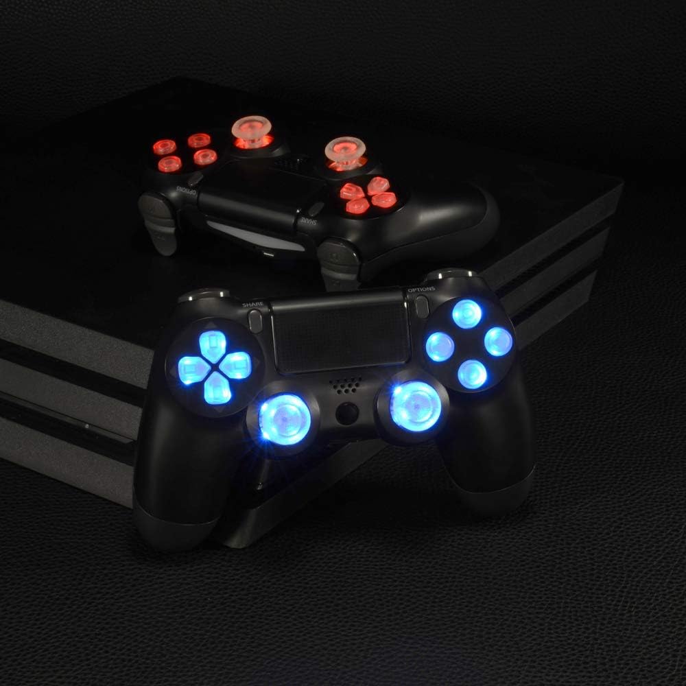 eXtremeRate 7 Colors 9 Modes Touch Control DTF LED Kit for PS4 Controller, Multi-Colors Luminated D-pad Thumbsticks Face Buttons for PS4 Controller - Controller NOT Included