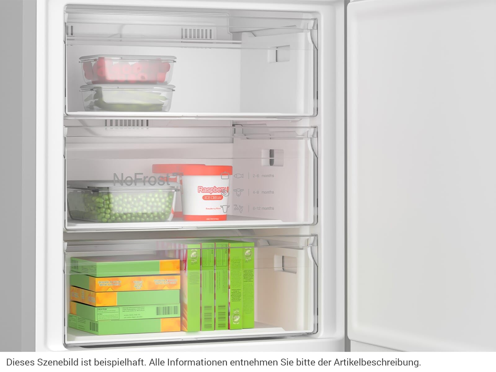 Bosch KGN492IDF, Serie 4, XXL-Stand-Kühl-Gefrier-Kombination, 203 x 70 cm, 311 L Kühlen & 129 L Gefrieren, NoFrost, VitaFresh XXL, MultiAirflow, Gebürsteter Stahl