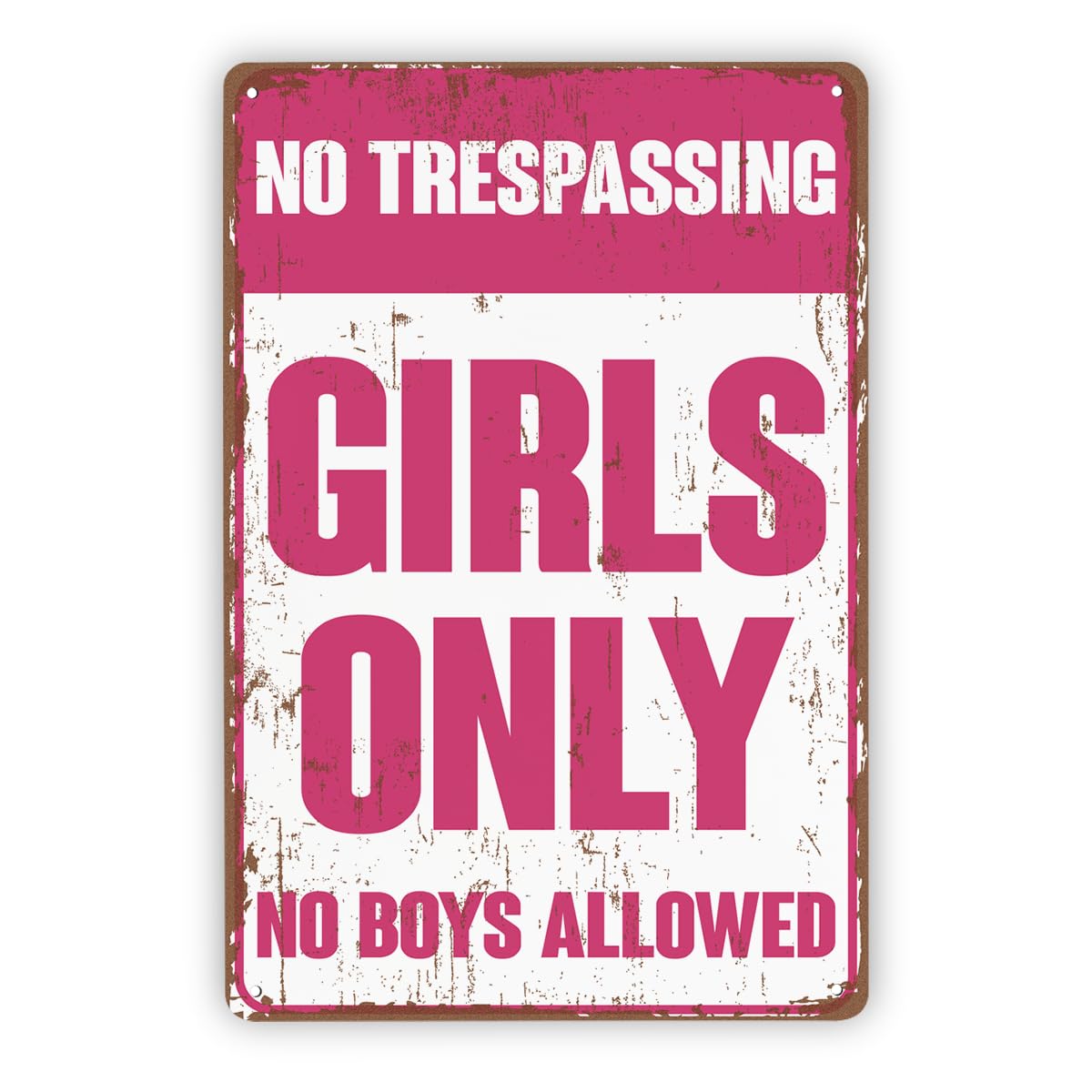 Girls Only Bedroom Dorm Tin Sign, 7.9x11.8in Wall Art