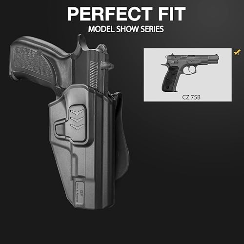 Miniatura 2 de Funda de remo OWB para CZ 75 B, solo para CZ 75 B, no para otras series CZ. Funda de transporte para cintura exterior, sistema de liberación de