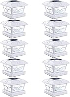 Vista 16 de Siedinlar Luces solares para postes al aire libre, 2 modos de color, 8 LED para postes de 4 x 4, 5 x 5, 6 x 6, decoración de terraza, blanco cálido
