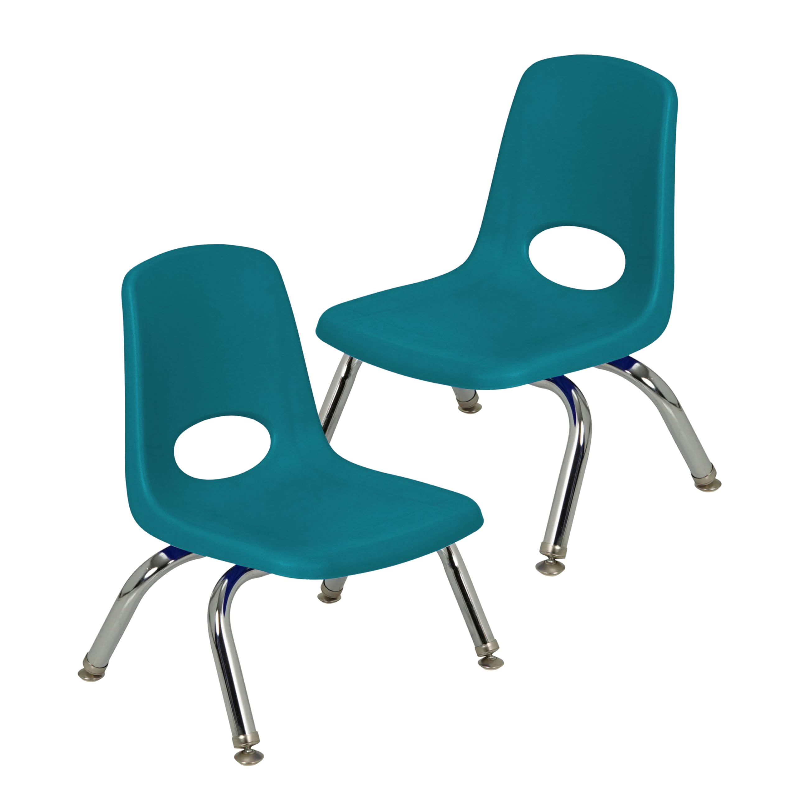 FDP 8" School Stack Chair with Swivel Glides, Teal, 2-Pack, 15408-TL