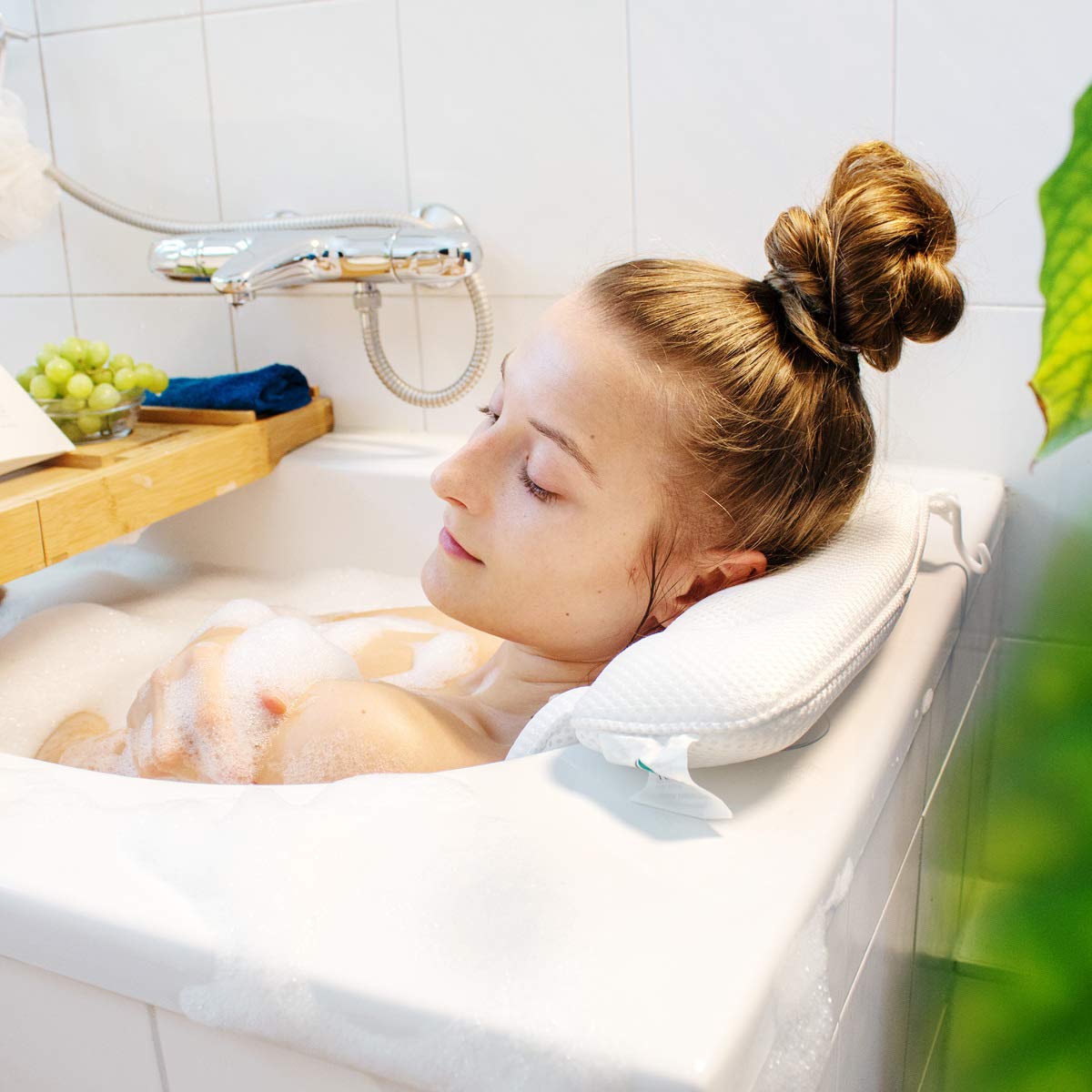 BARAKYEG Coussin De Bain,Oreiller De Bain 4D Coussin Baignoire Avec 6