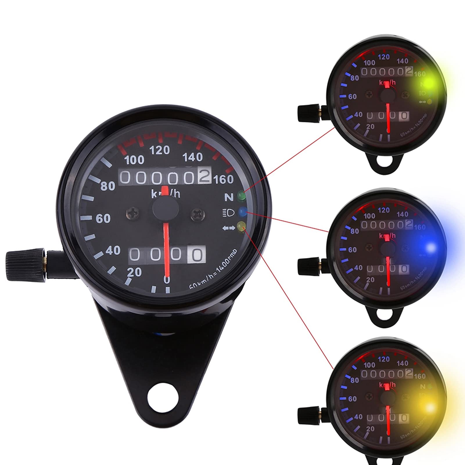 Compteur Pour Scooter, Moto LED double indicateur odomètre tachymètre, 1 pc universel moto odomètre compteur de vitesse jauge Signal double affichage numérique