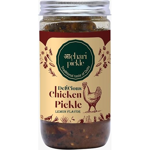 Achari Pickles Homemade Lemon Flavor Boneless Chicken Pickle (400 GM) Delhi/North Style