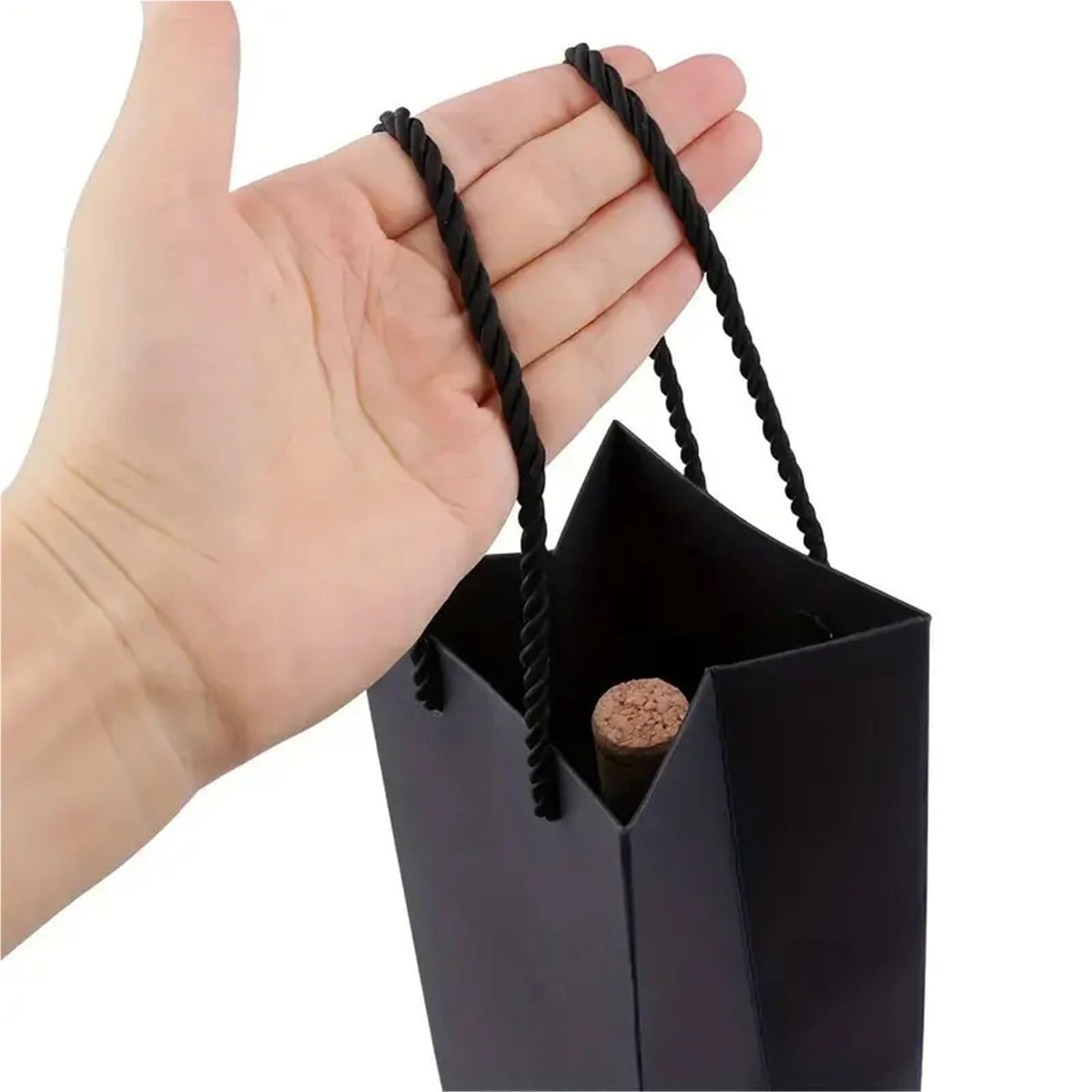 Weinbeutel für Flaschen, 6 Stück, Premium-Papier-Wein-Tragetaschen mit Kordel, vielseitig und stabil, Geschenk zur Aufbewahrung von Wein, dunkelblau, One Size, Ein Stil
