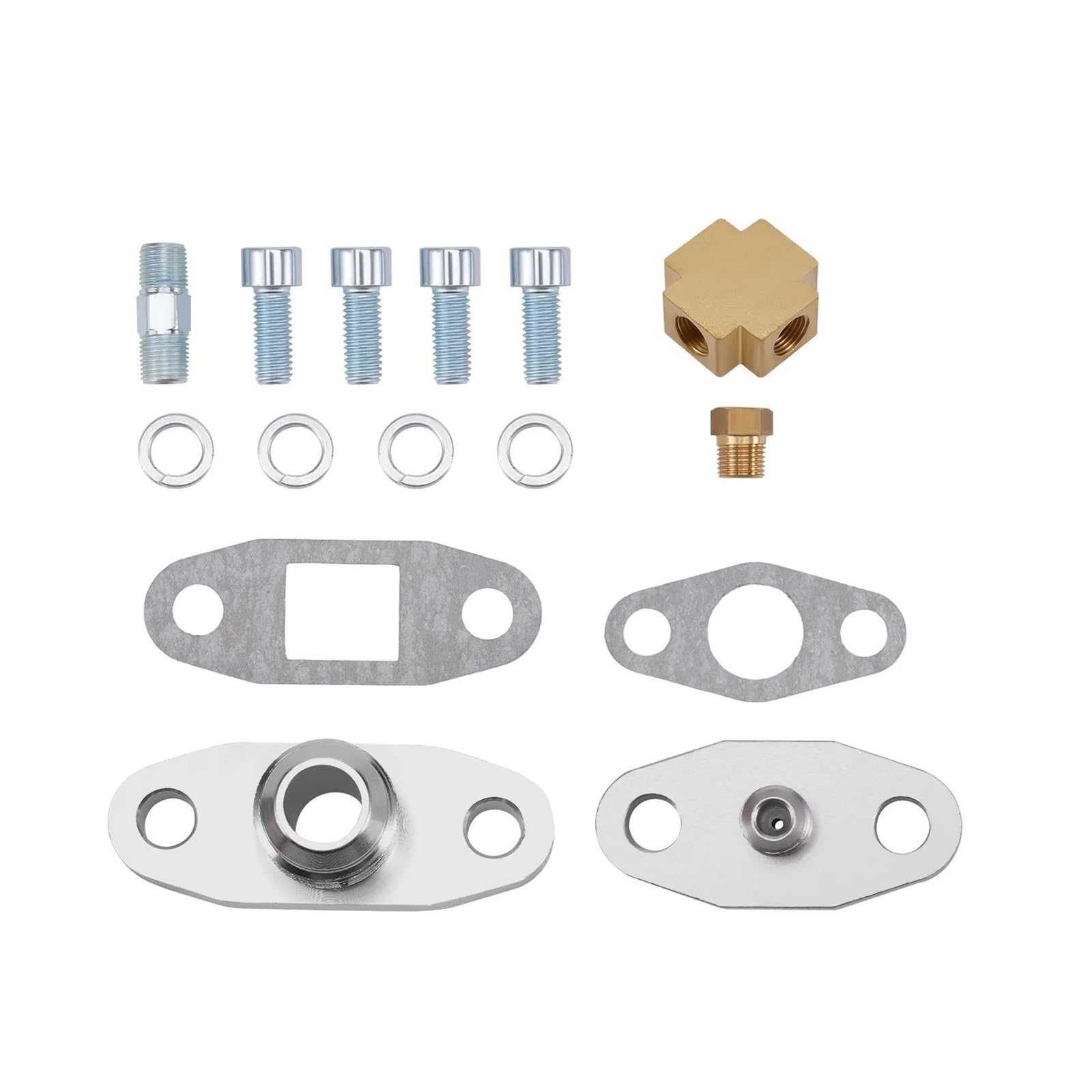 Turbocompresseurs de voiture Turbocompresseur À Billettes GT30 GT3037 500HP 0.82 A/R + Kit De Ligne D'alimentation Retour Vidange D'huile