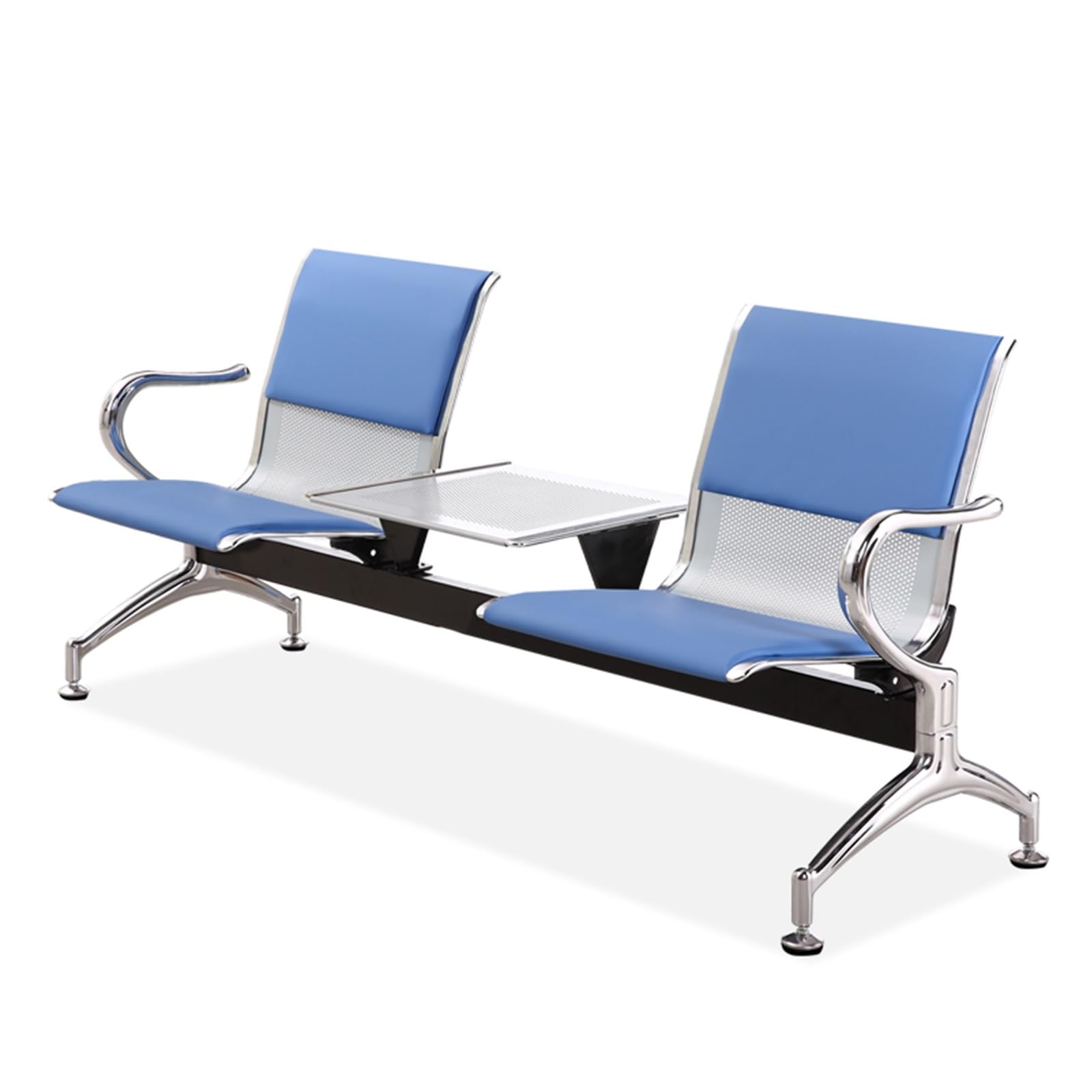 SaryEdge Airport Reception Chair Bench with Coffee Table & Arms - Versatile Lobby Seating for Office, Bank, School & Barbershop - Comfortable Furniture,