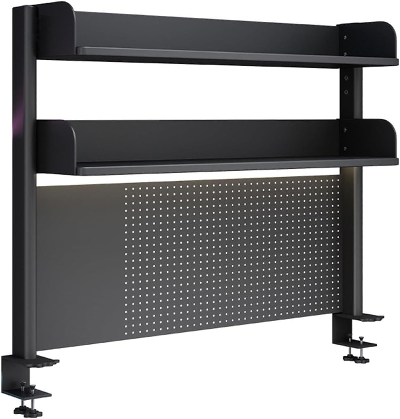 Étagère de bureau à pince de 60 cm, étagère extensible multifonctionnelle, panneau perforé pour jeux et bureau à domicile, panneau d'intimité, solution de rangement élégante