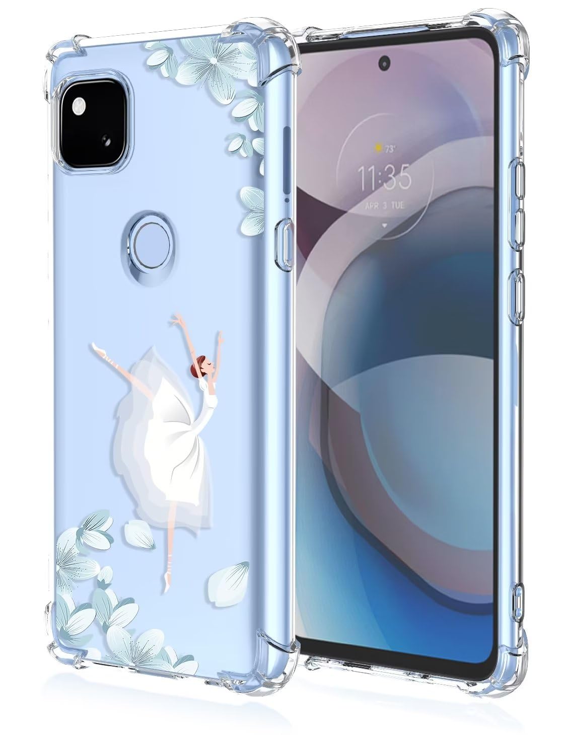 Custodia EASSGU In TPU Silicone Per Google Pixel 4a 5G, Cover Protettiva Con Motivo Dipinto Fenicottero, Trasparente E Antiurto