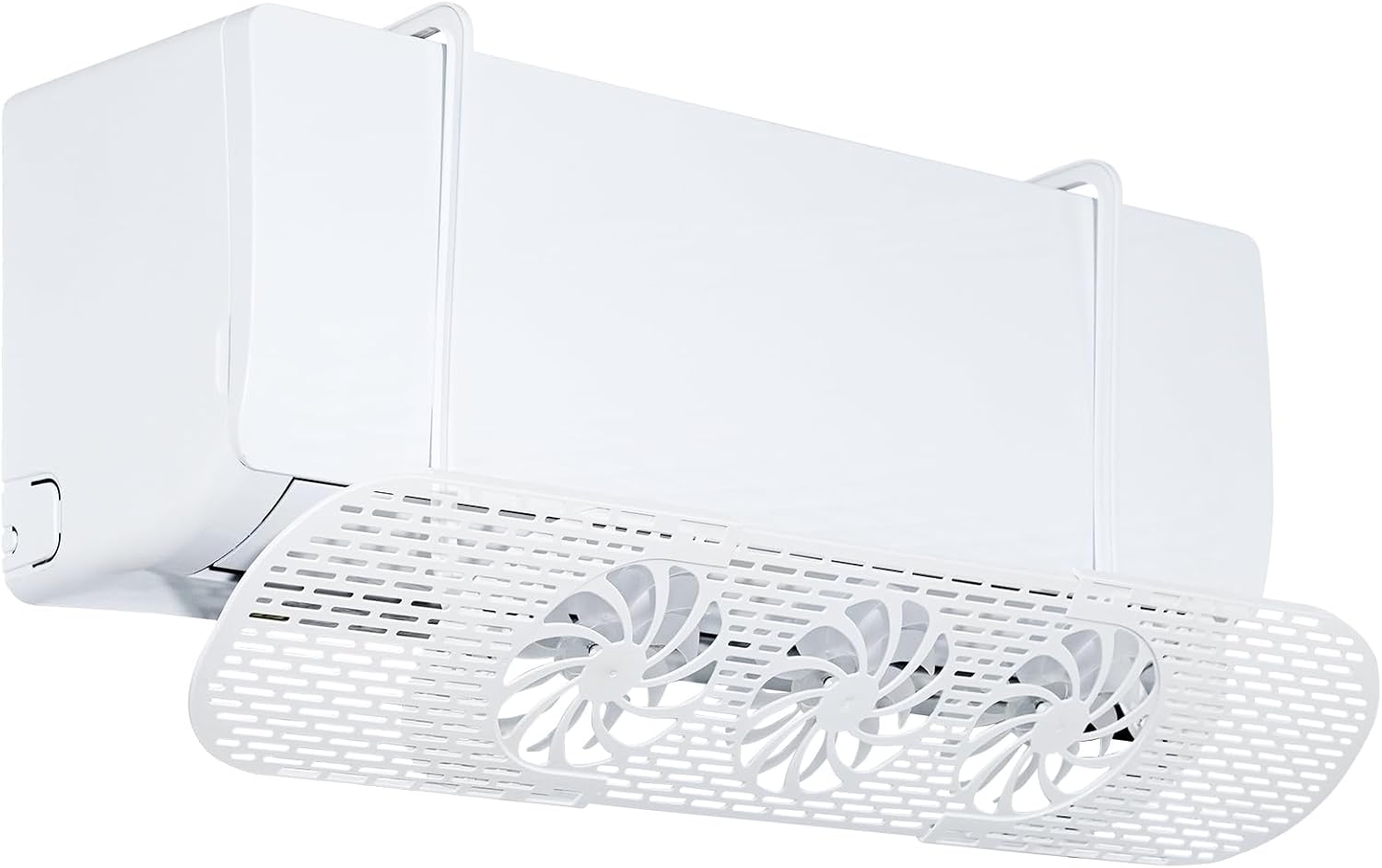 【空気循環が省エネのカギ!】TITIROBA（チチロバ） エアコン風よけカバー 直撃風防止 ファン3つ付き 省電 風向き上下180°調整 壁掛けエアコン風除け 伸縮自在 冷房暖房通用 取り付け簡単 白 56～88cm  Amazonで販売中