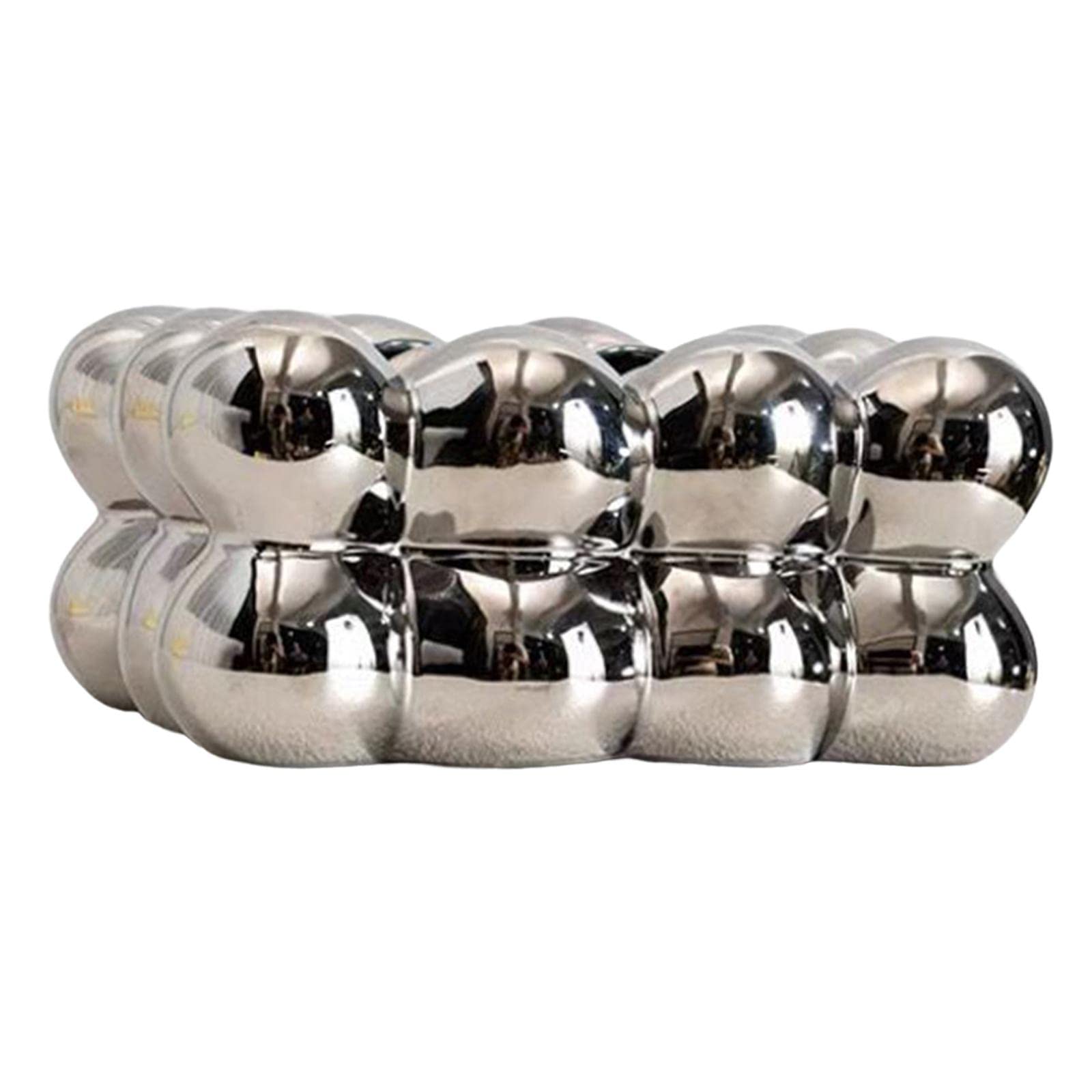 F Fityle Boîte à mouchoirs en céramique Couverture Table Serviette Organisateur Porte-mouchoirs pour Bureau de Bureau, Argent