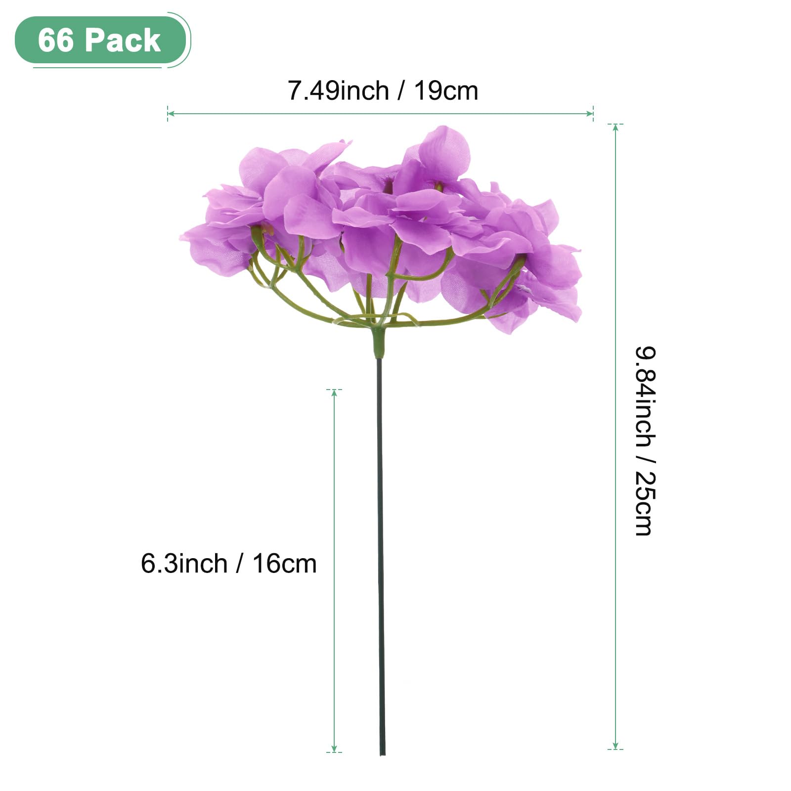 M METERXITY 66-Pack Silk Hydrangea Flowers - Image 2