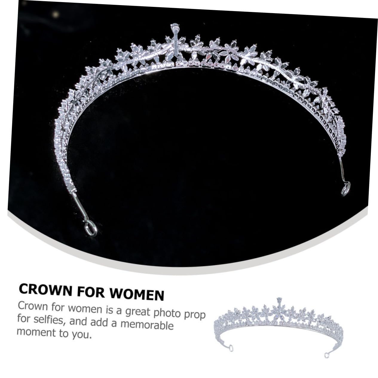 Coroa de Cubic Zirconia para Mujeres Tocado de Boda y Fiesta Accesorio Ligero y Cómodo para Celebraciones Especiales
