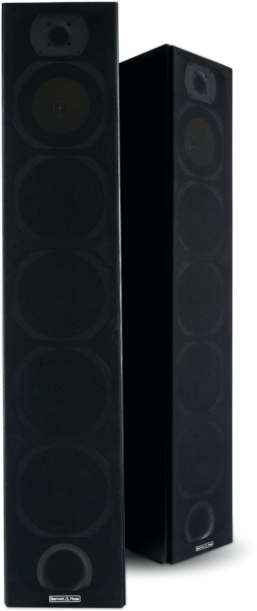 Bennett & Ross Exosphere 3-drożne głośniki podłogowe HiFi para (200 W RMS, 6,5" subwoofer, 6,5" głośnik basowy, 3x 6,5" średniotonowy, głośnik wysokotonowy 1", konstrukcja bass reflex, wygląd słojów