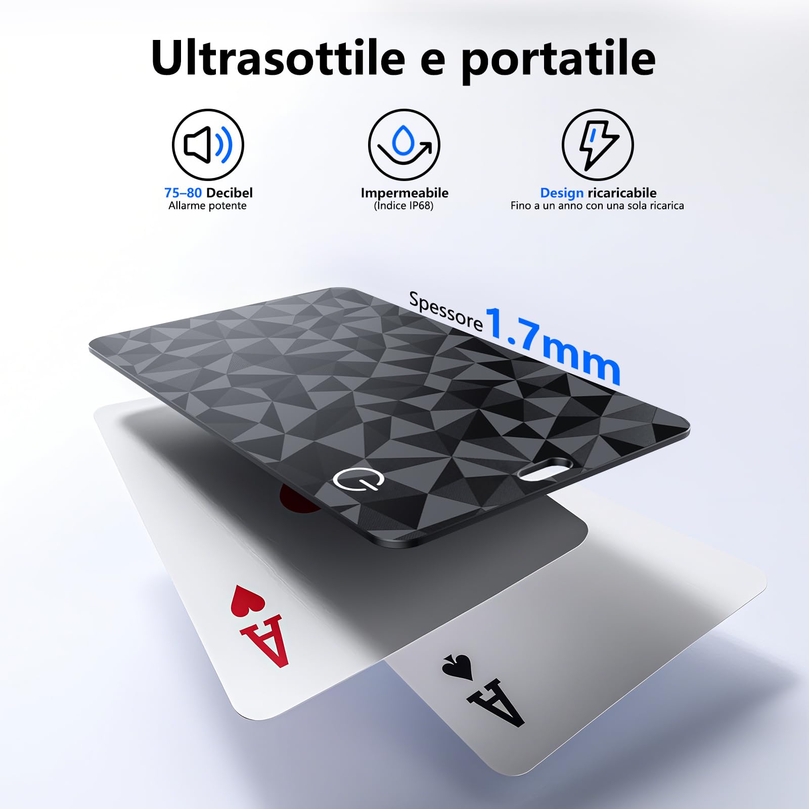 Smart Finder Tag Carta Tracker Ultra Sottile Portafoglio Impermeabile IP67 iOS Find Hub Localizzazione