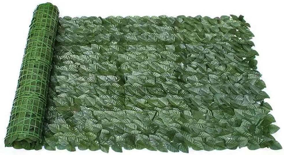 LINGWEIArtificial Ivy Privacy Fence Screen, Hedge Green Leaf Ivy Screen Fence,Plant Wall Fake Grass Decorative Backdrop for Privacy Protection Home Balcony Garden. (Style-2, 100x500cm)