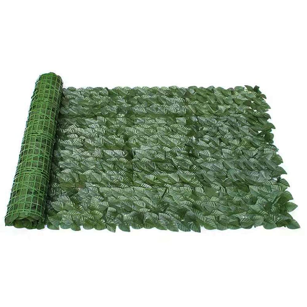 LINGWEIArtificial Ivy Privacy Fence Screen, Hedge Green Leaf Ivy Screen Fence,Plant Wall Fake Grass Decorative Backdrop for Privacy Protection Home Balcony Garden. (Style-2, 100x500cm)