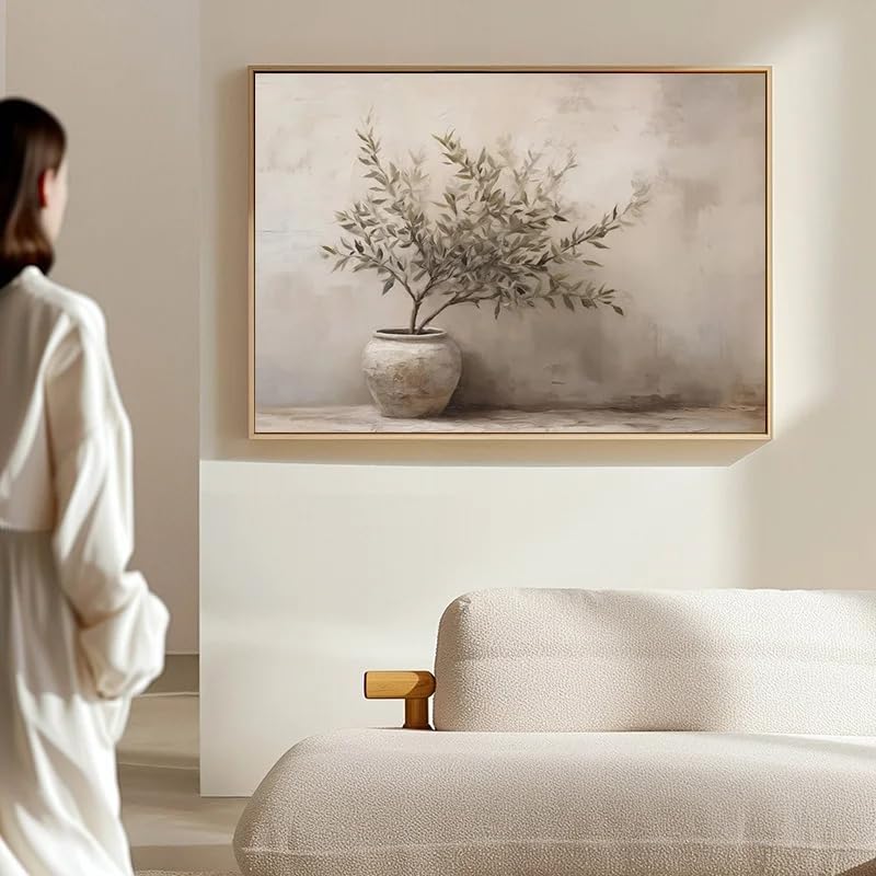 Lienzo de olivo en jarrón 50x70cm cuadro italiano vintage sin marco para pared