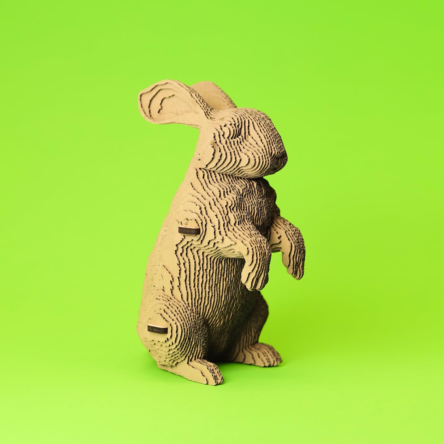 Lapin Puzzle 3D en Carton – Maquette à Monter | 61 Pièces, 19 × 12 × 9 cm – Kit Sculpture DIY à Peindre, Matériaux Recyclés, Ados & Adultes, Idée Cadeau Déco