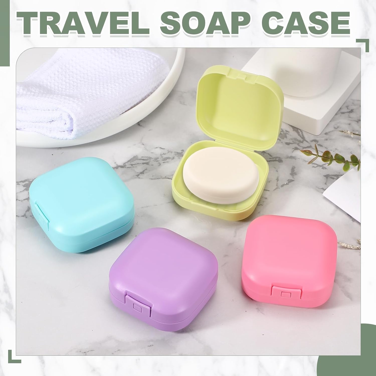 uxcell 2 Pcs Travel Soap Case, Portable Travel Soap Box Waterproof Holder Case, Airtight Dish Container with Lid for Shower Bathroom Outdoor Home Gym Hiking (Square, Pink) image 5