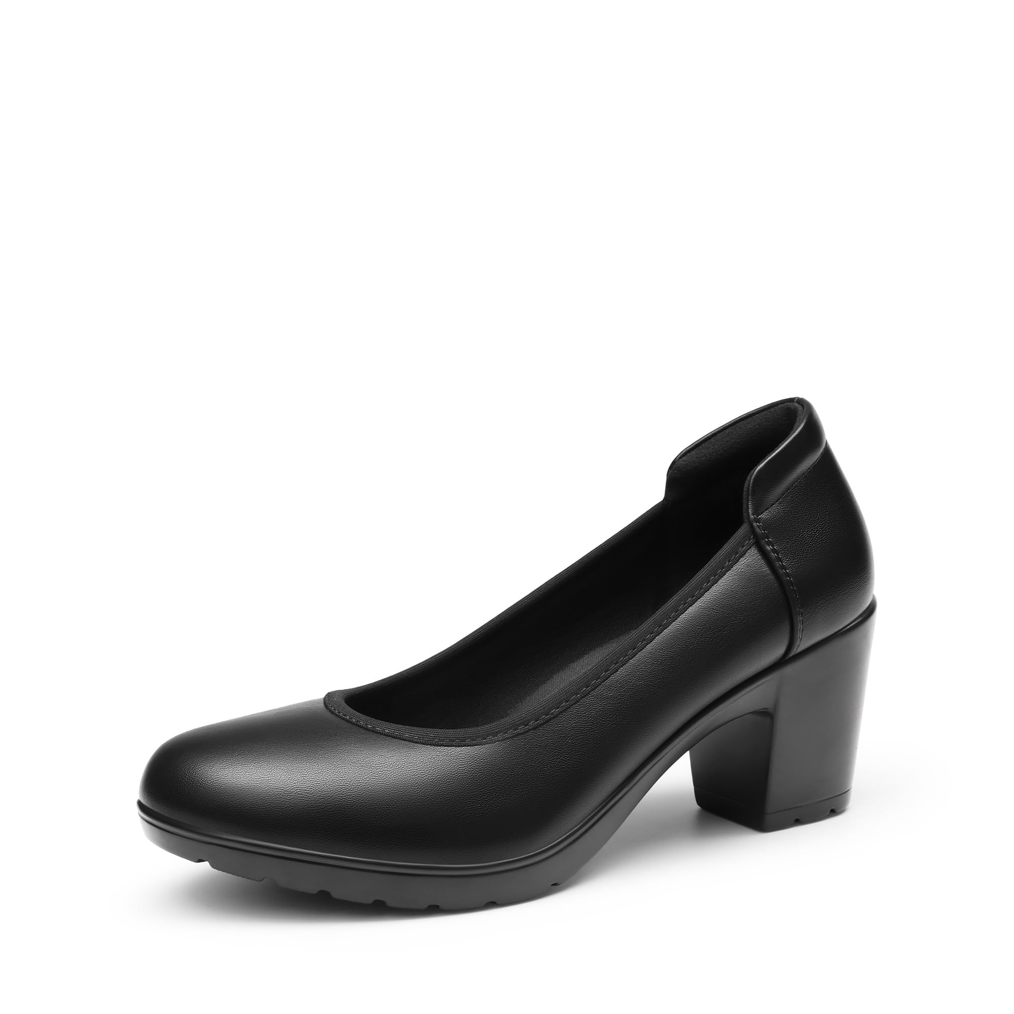DREAM PAIRS Women's Chunky Round Toe Dress Shoes Recycled Claim Standard Blended