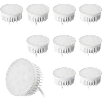 KYOTECH Set of 10 LED Module Warm White 3000 K 50 mm 5 W 230 V 400 LM 120 Degree Beam for Standard Recessed Spotlights Ultra Flat Only 23 mm for Replacing GU10 & MR16 Halogen Bulbs