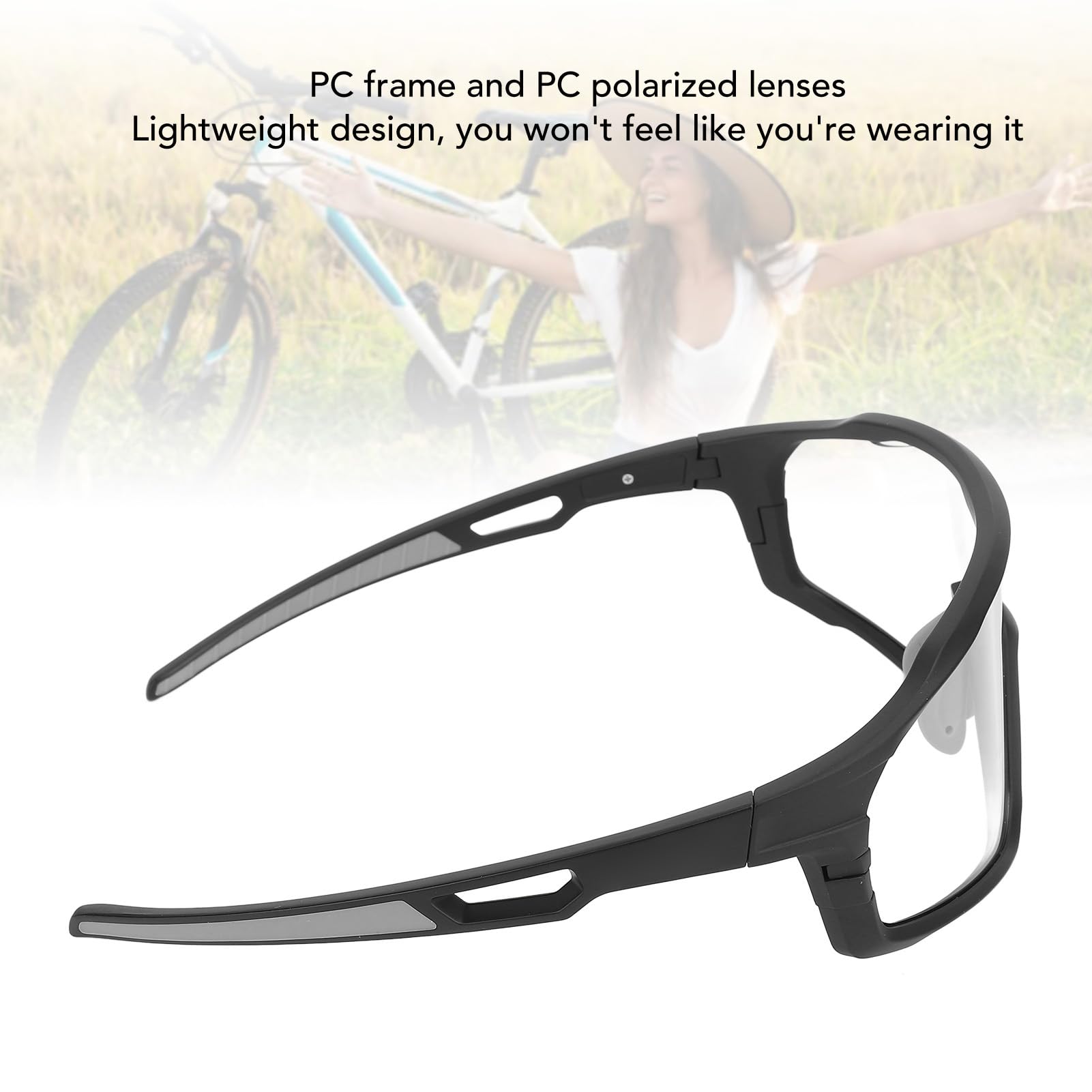 BuyWeek Cycling sportowe okulary przeciwsłoneczne, wiatroszczelne, przezroczyste, polaryzacyjne, do jazdy na rowerze, motocyklu, biegania