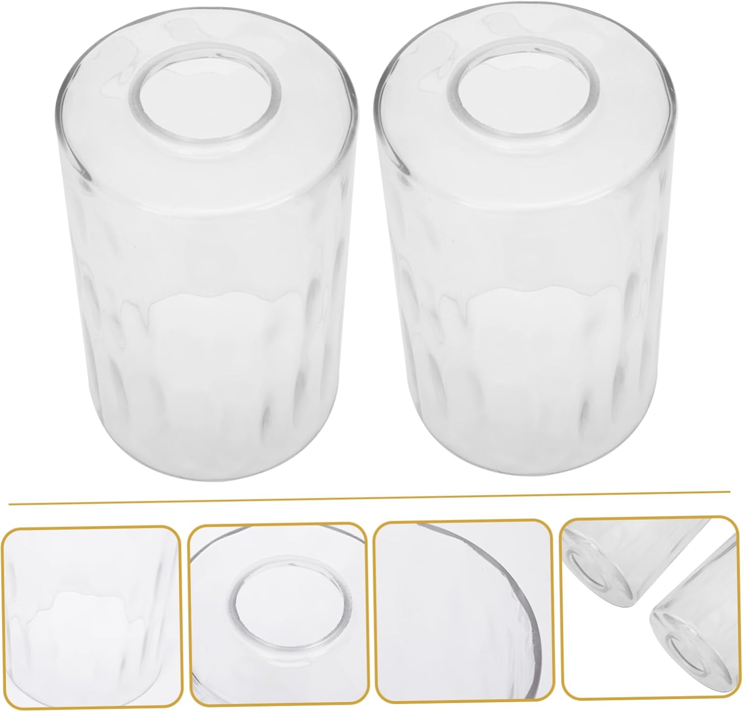 2Pcs Stone Pattern Glass Lampshade Elegant Transparent Light Accessory for Home Decor Suitable for Wall Floor and Ceiling Lamps Durable and Stylish Design