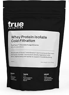 True Nutrition Cold-Filtration Whey Isolate: 27g Protein, Third Party Tested (Chocolate Fudge Brownie, 1lb)
