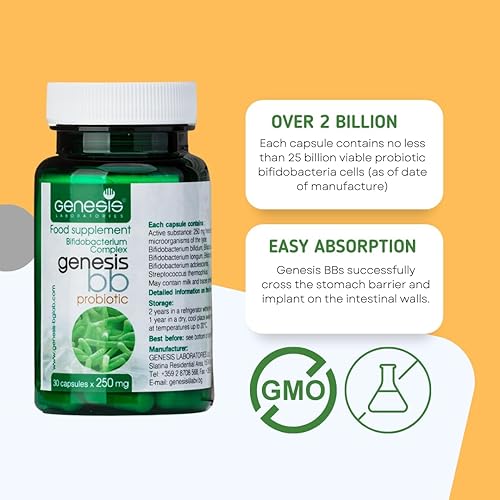 Miniatura 3 de Genesis Bifidobacterium Complex BB Probiotic Puede Apoyar el Ayuno Intestinal, Digestión, Sistema Inmunológico 240 mg por cápsula 90 cápsulas
