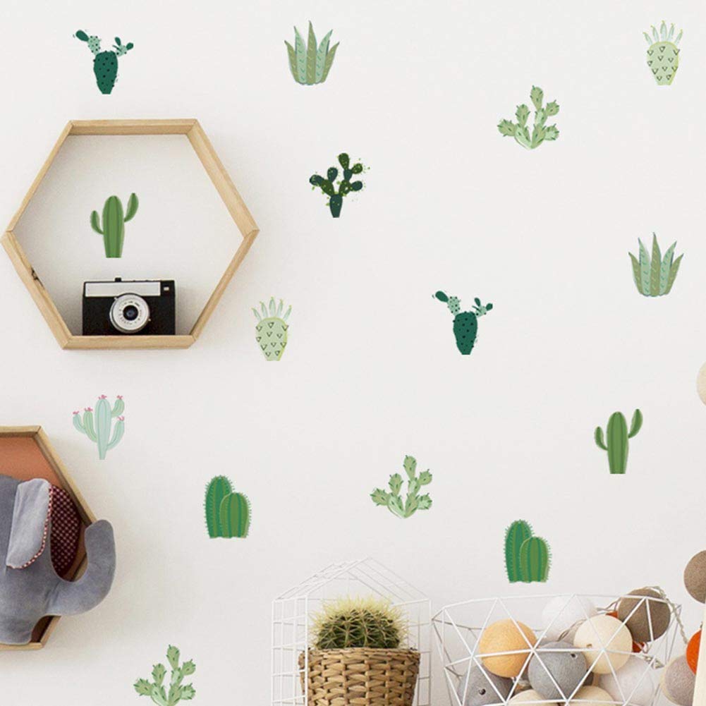 yxsian69g Wall Sticker, 5Pcs Tropical Cactus Plant Wall Sticker Decal Living Room Kids Bedroom Decor 3060cm