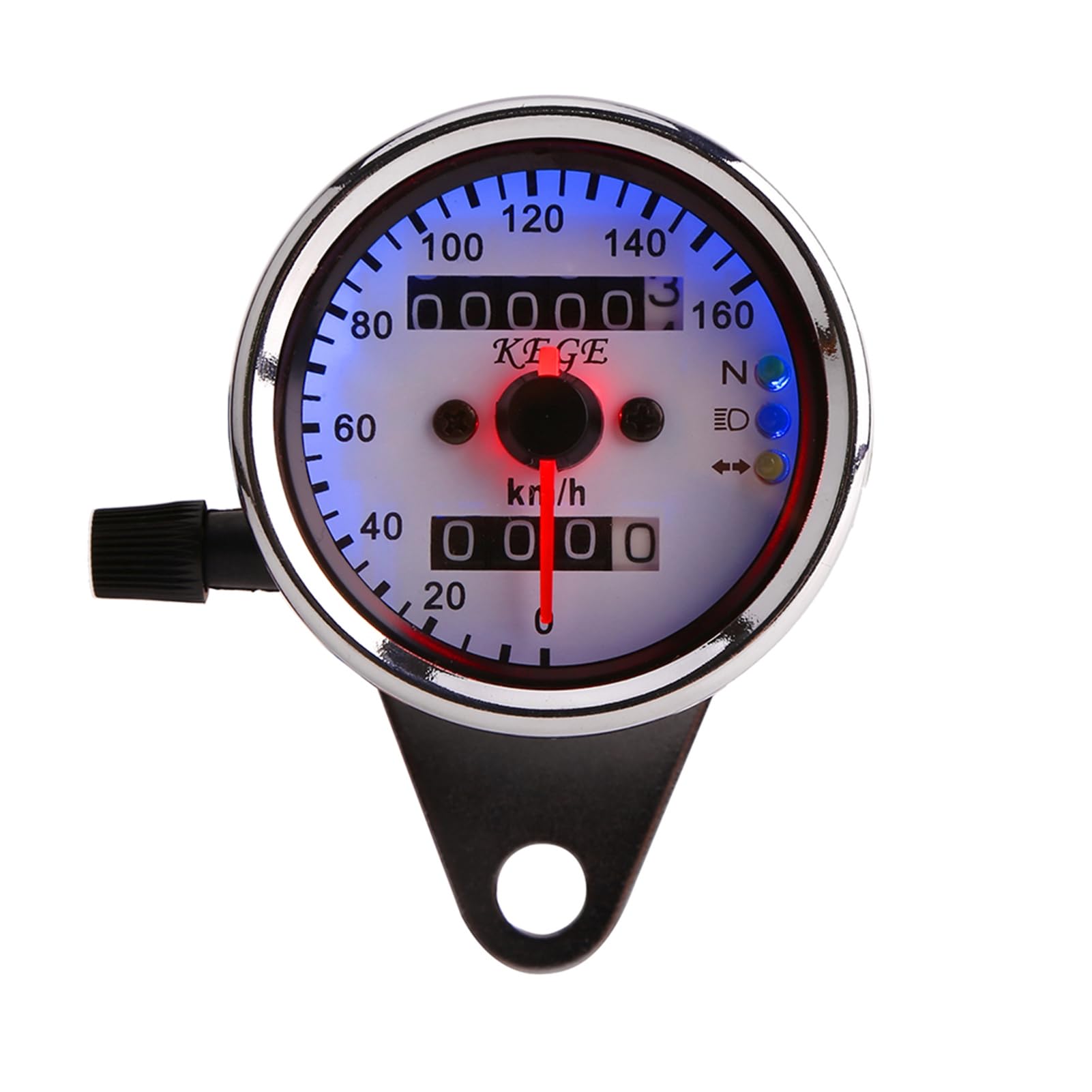 1 pc Moto Compteur De Vitesse Universel Moto Compteur Odomètre Signal Double Affichage Numérique LED Compteur De Vitesse Jauge pour Mesurer La Vitesse(argent), Compteur automatique,tachymètre