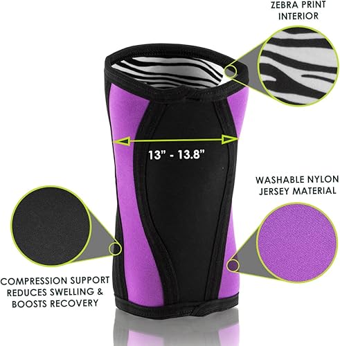 Miniatura 2 de Prosource Knee Sleeve para Crossfit, sentadillas, levantamiento de pesas, Powerlifting de compresión conjunta, apoyo y rodilla Alivio del Dolor