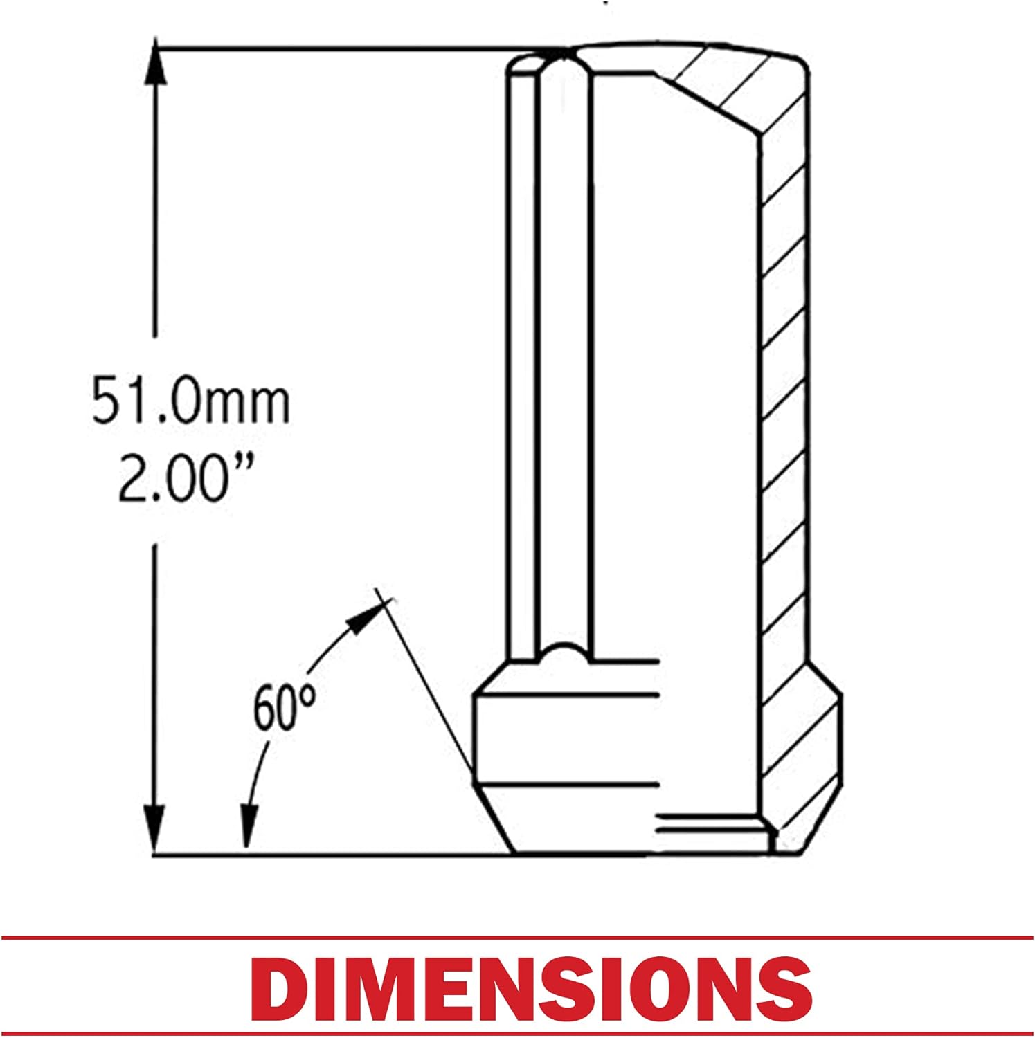 Wheel Accessories Parts Set of 24 14x2.0 Lug Nuts Black 1.90" Long for Truck Small Diameter Lug Nut Closed End Bulge Acorn 7 Spline (M14 x 2.0, Black) : Automotive