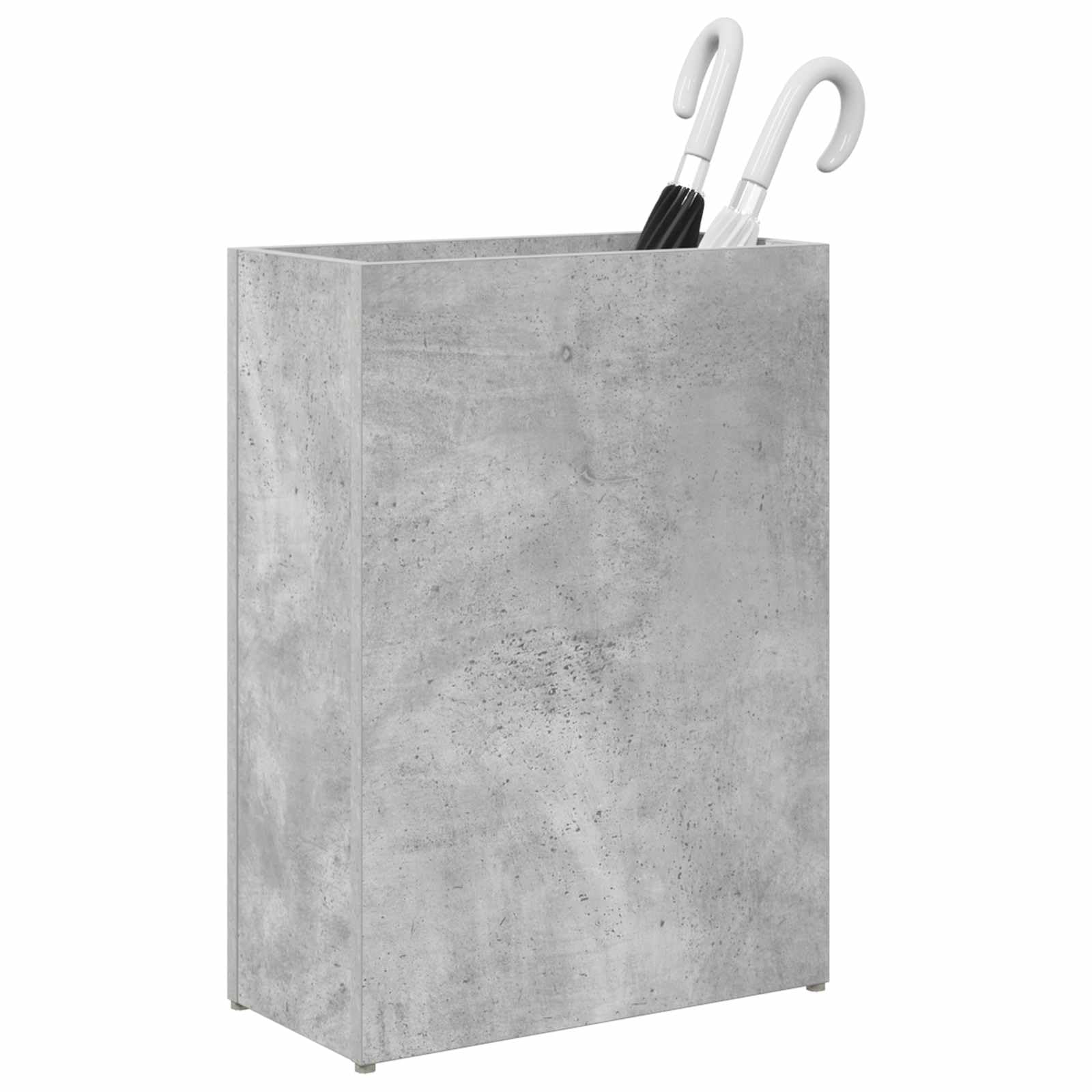Portaombrelli in legno, moderno portaombrelli per corridoio e ingresso, design rettangolare, grigio cemento, 40 x 20 x 55,5 cm