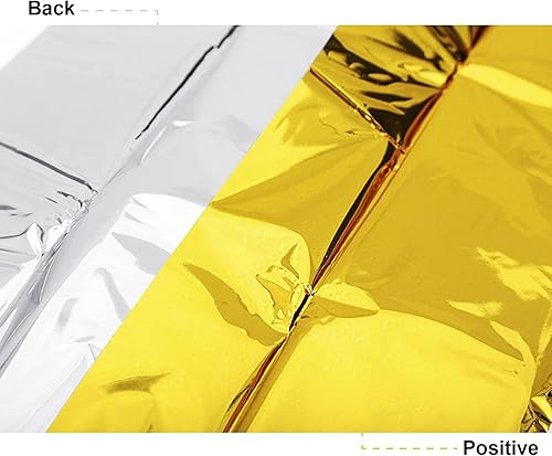 Miniatura 4 de BXT Manta de emergencia de doble cara dorada y plateada, extra grande, para exteriores, desechable, impermeable, manta térmica de 63.0 x 82.7 in