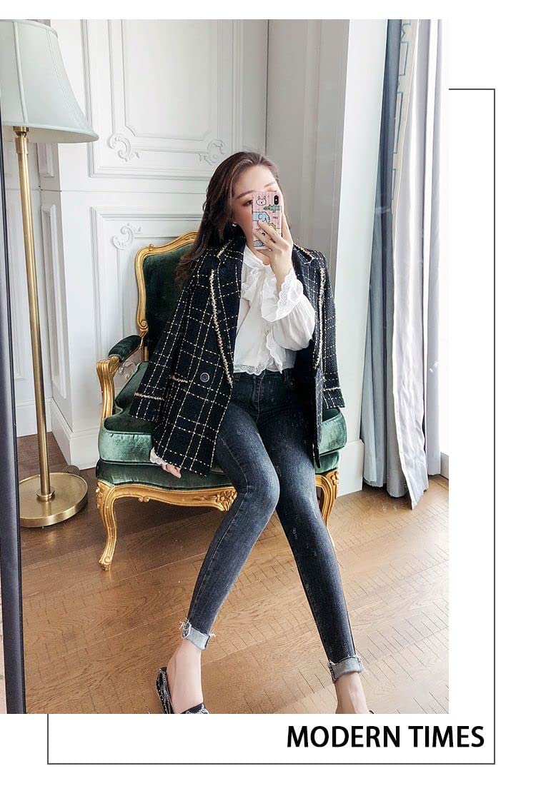 TOBILE Blazer Donne Giacca da Blazer Nero alla Moda E Giacca Casual Autunno Autunnale