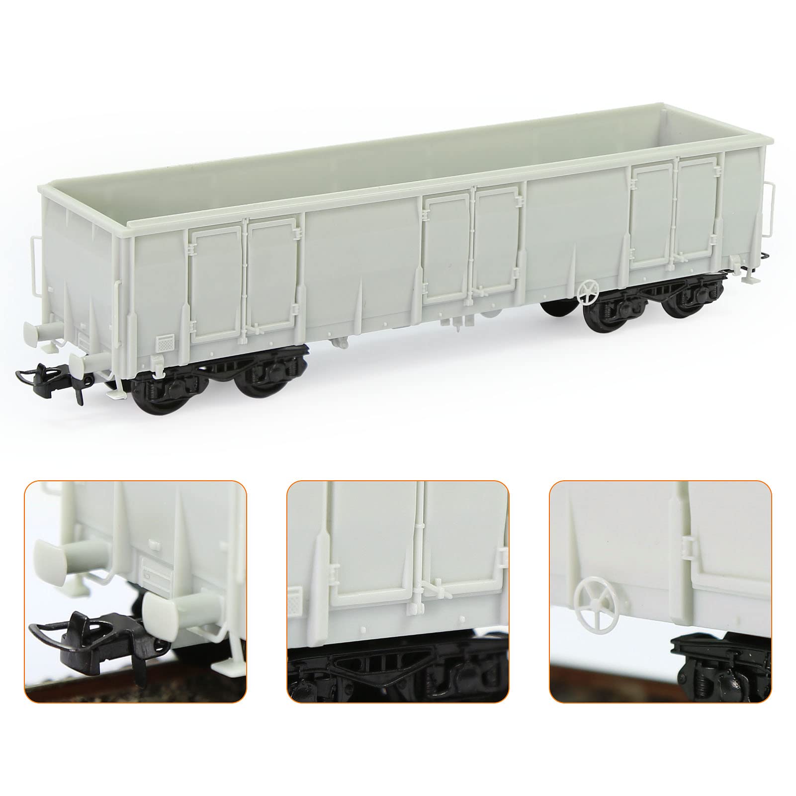 Evemodel Lot de 2 wagons à bord H0 1:87 - Modèle chemin de fer - Wagon - Colle non moulue - Non peint - Non monté